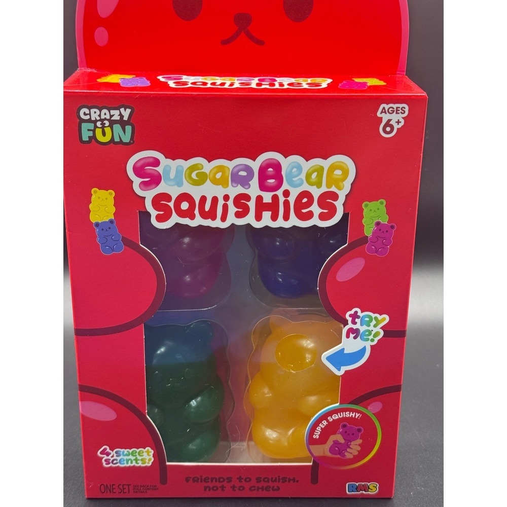 Crazy Fun Sugar Bear Squishies 4 Pack Scented Gummy Bear Toys Age 6+ RMS 9211273 - Picture 6 of 6